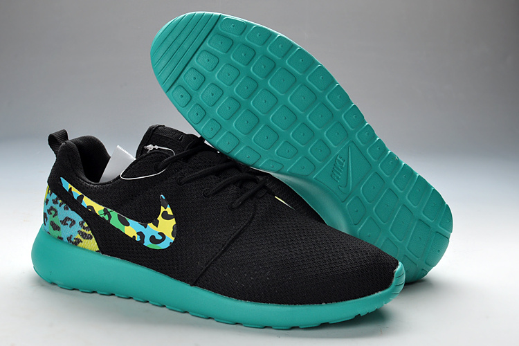 New Nike Roshe Run Black Green For Women