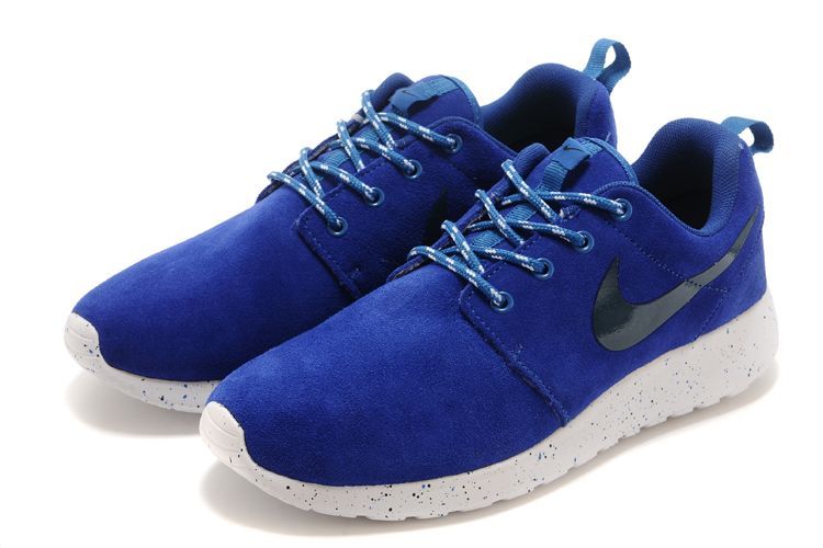 Nike Roshe Run Blue White Black Swoosh Shoes - Click Image to Close