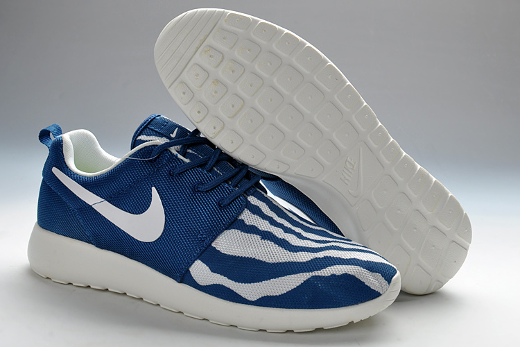 New Nike Roshe Run Blue White Sport Shoes - Click Image to Close