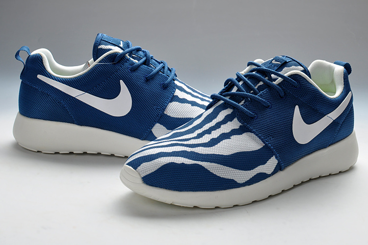 New Nike Roshe Run Blue White Sport Shoes - Click Image to Close