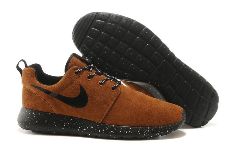 Nike Roshe Run Brown Black Running Shoes - Click Image to Close