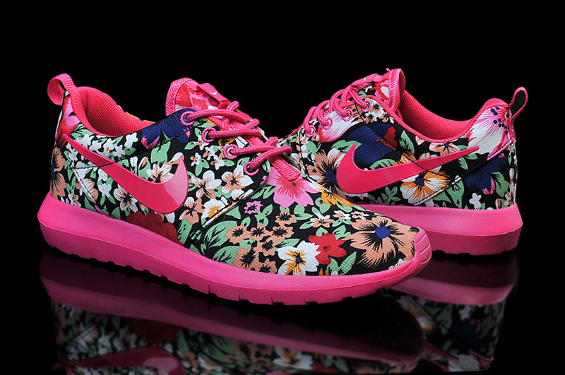 Nike Roshe Run Follower Print Red Green Shoes For Women