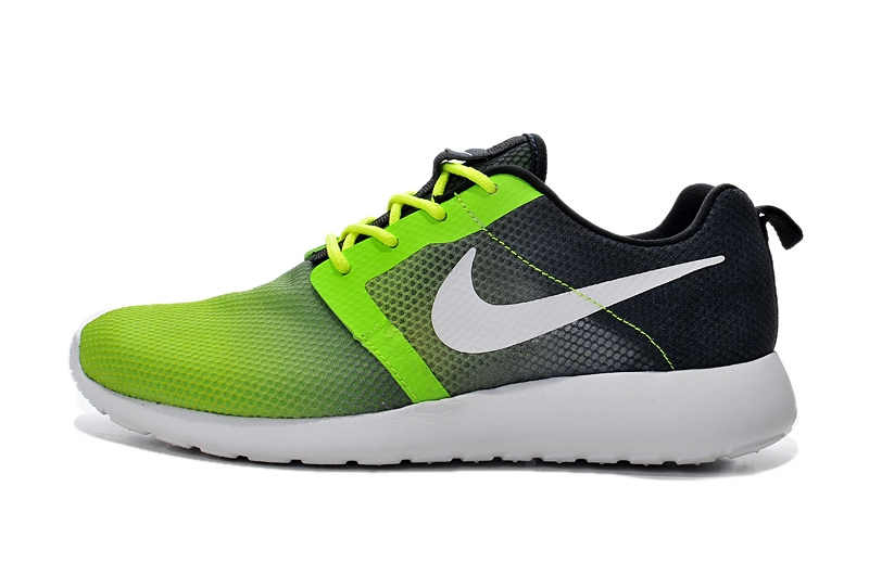 Nike Roshe Run Gradual Green Black White Women Shoes - Click Image to Close