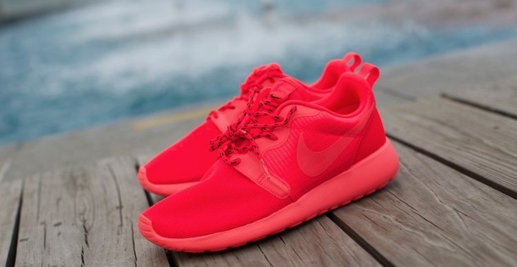 Nike Roshe Run Hyperfuse 3M All Red Running Shoes - Click Image to Close