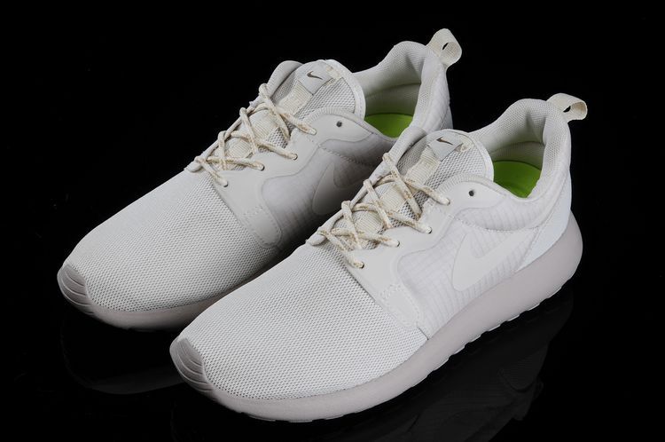 Nike Roshe Run Hyperfuse 3M All White Running Shoes - Click Image to Close