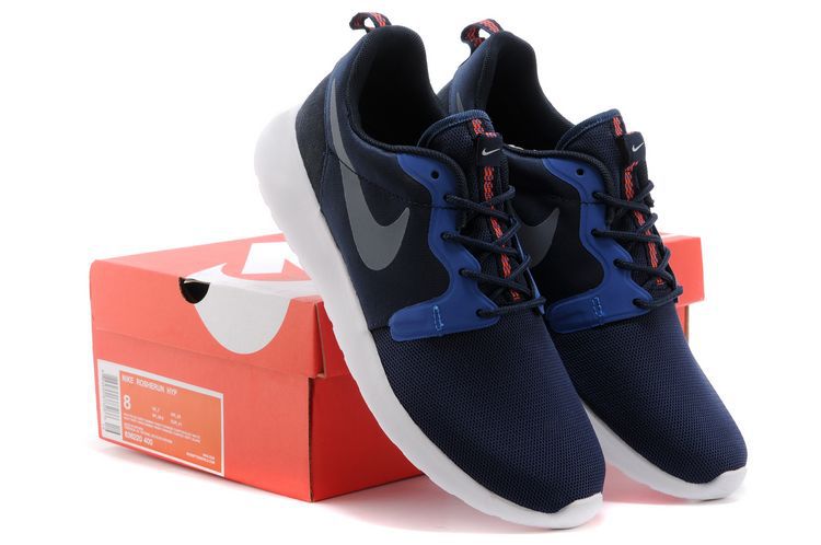 Nike Roshe Run Hyperfuse 3M Blue Black White Shoes - Click Image to Close