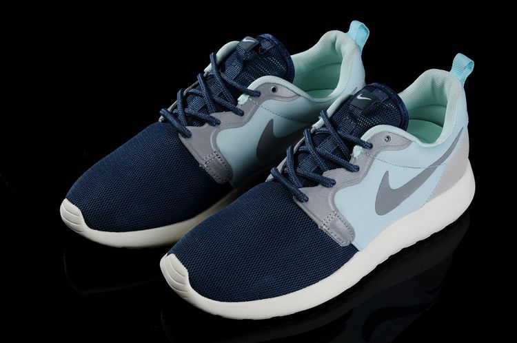 Nike Roshe Run Hyperfuse 3M Blue Grey Light Green Running Shoes - Click Image to Close