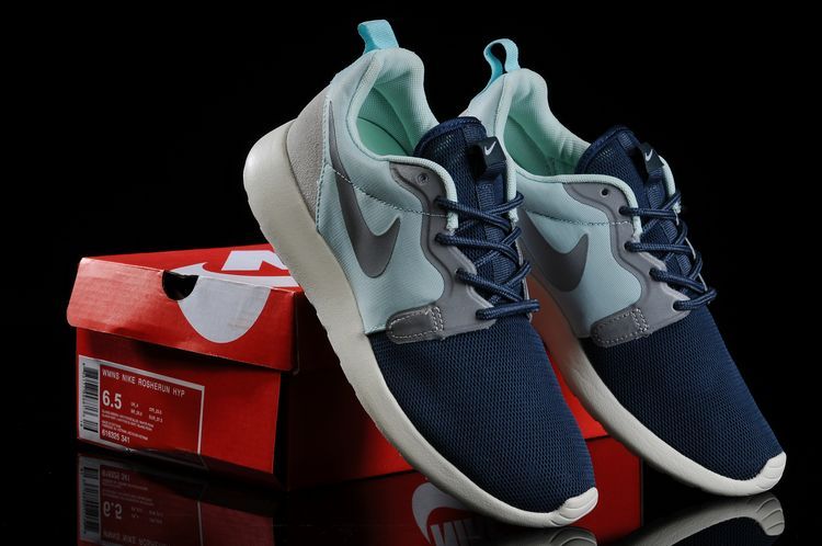 Nike Roshe Run Hyperfuse 3M Blue Grey Light Green Running Shoes - Click Image to Close