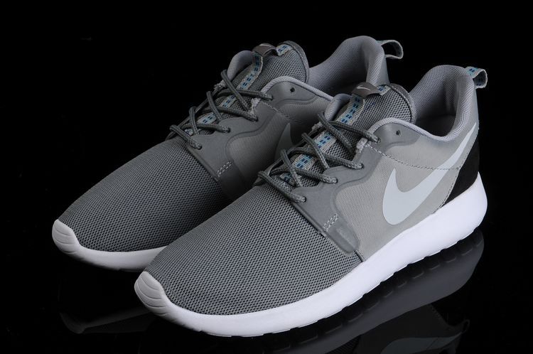 Nike Roshe Run Hyperfuse 3M Grey Black White Shoes - Click Image to Close