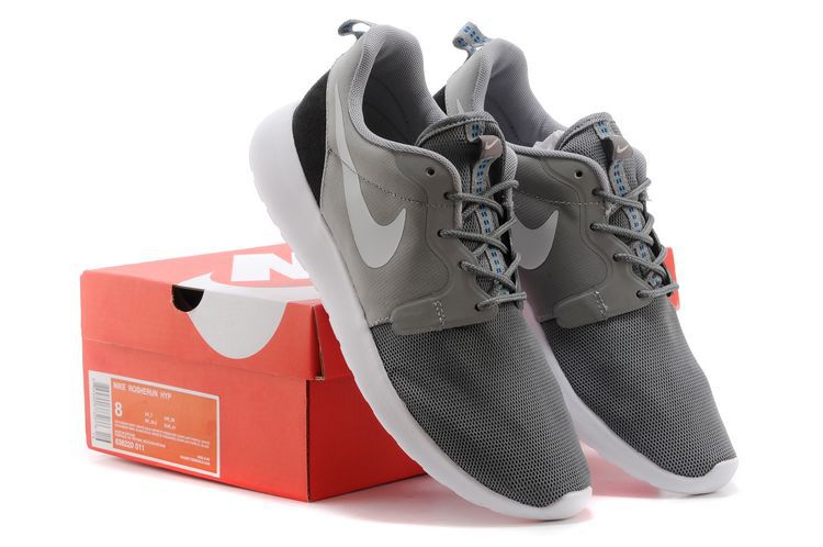 Nike Roshe Run Hyperfuse 3M Grey Black White Shoes - Click Image to Close