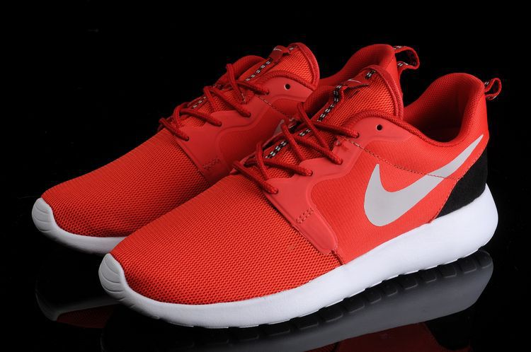Nike Roshe Run Hyperfuse 3M Red Black White Shoes - Click Image to Close