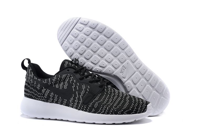 Nike Roshe Run KJCRD Black White Shoes - Click Image to Close