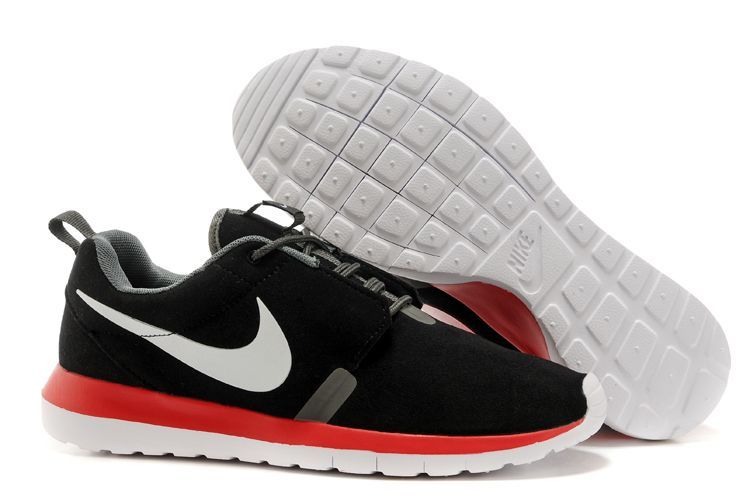 Nike Roshe Run NM 3M Midnight Black Red White Swoosh Shoes - Click Image to Close