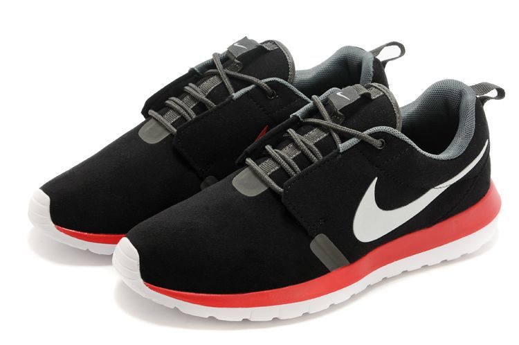 Nike Roshe Run NM 3M Midnight Black Red White Swoosh Shoes