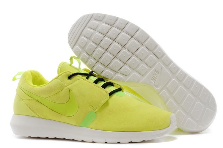Nike Roshe Run NM 3M Midnight Fluorscent Green White Shoes - Click Image to Close