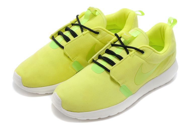 Nike Roshe Run NM 3M Midnight Fluorscent Green White Shoes - Click Image to Close