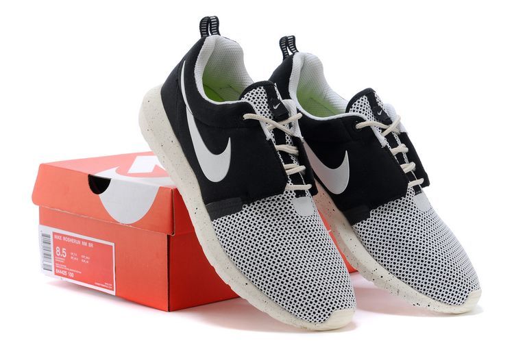 Nike Roshe Run NM BR 3M Grey Black White Shoes - Click Image to Close