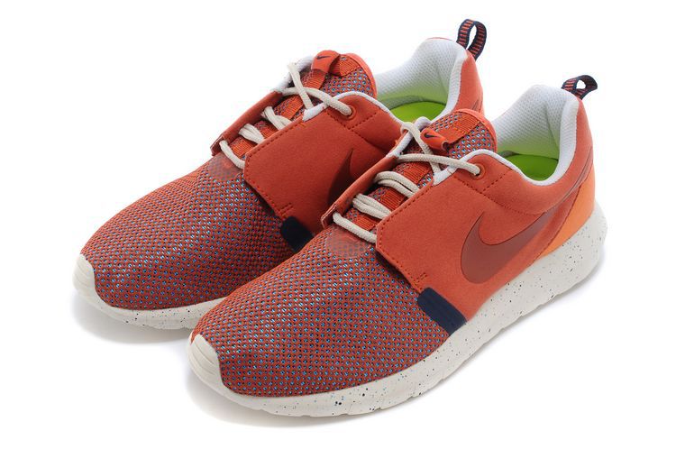 Nike Roshe Run NM BR 3M Orange Wine Red White Shoes - Click Image to Close