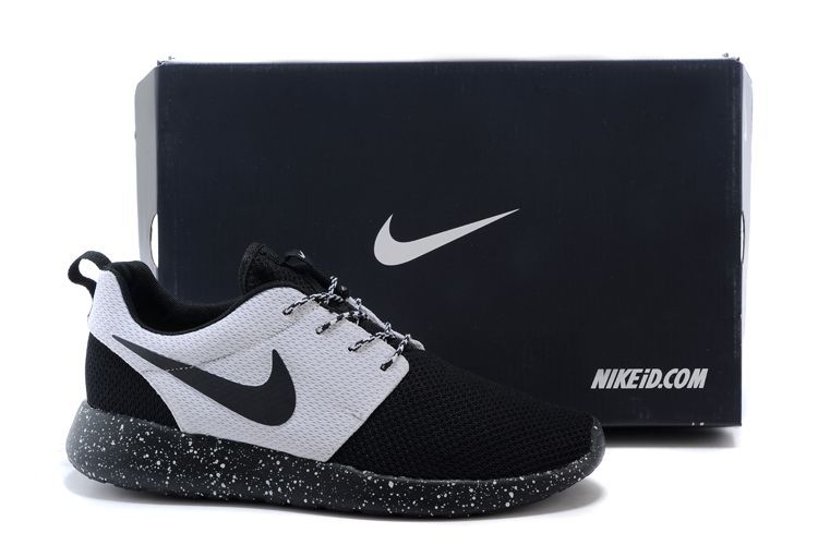 Nike Roshe Run Oreo Black Grey Shoes - Click Image to Close