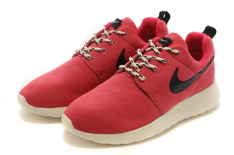 New Nike Roshe Run Red White Black Swoosh Lovers Sport Shoes