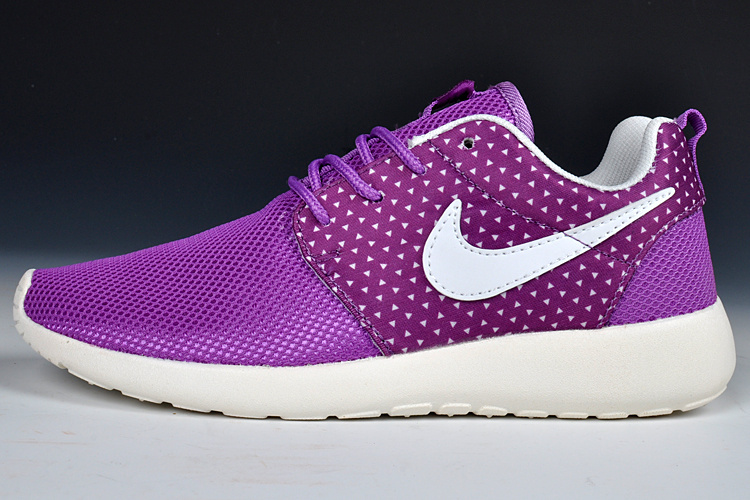 Nike Roshe Run Womens Shoes Purple White - Click Image to Close