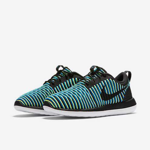 New Women Nike Roshe Two Flyknit Green Black