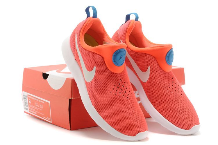 Nike Rosherun Slip On Orange White Swoosh Shoes