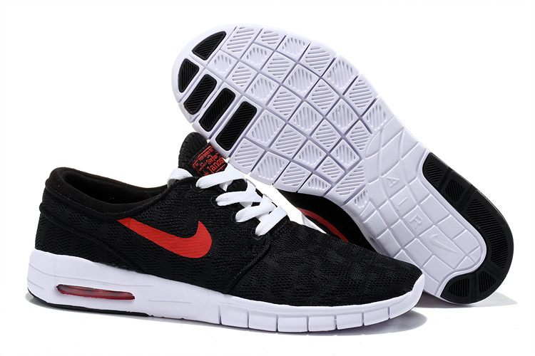 Women Nike SB Stefan Janoski Max Black Red White Shoes - Click Image to Close