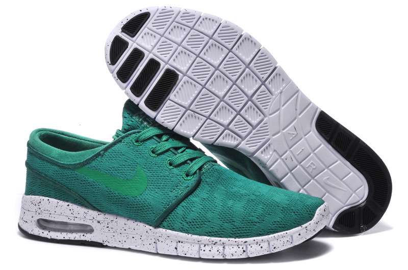 Nike SB Stefan Janoski Max Green White Men Shoes - Click Image to Close