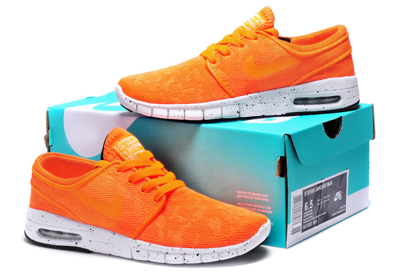 Nike SB Stefan Janoski Max Orange Red White Men Shoes - Click Image to Close