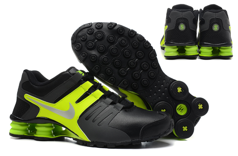 Nike Shox Current Shoes Black Green Silver