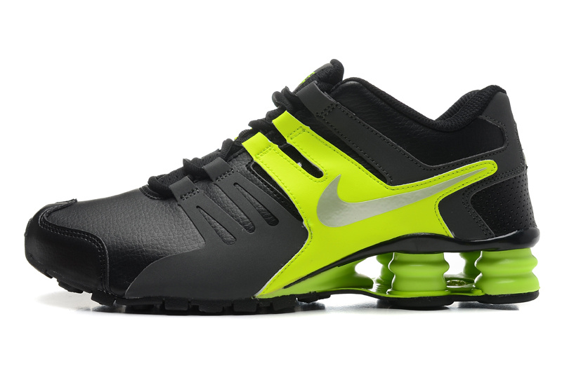 Nike Shox Current Shoes Black Green Silver
