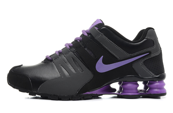 Women Shox Current Black Purple Shoes - Click Image to Close