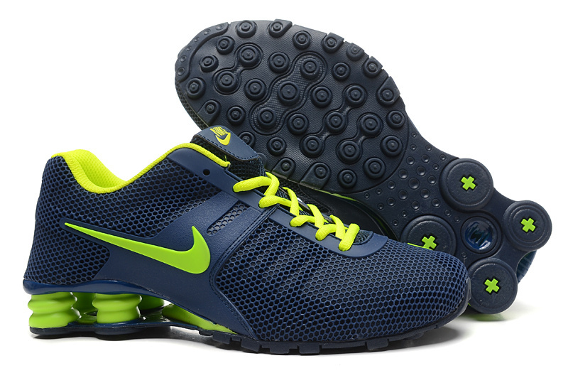 Nike Shox Current Mesh Dark Blue Fluorscent Shoes - Click Image to Close