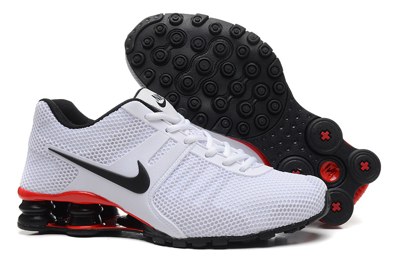 Nike Shox Current Mesh White Black Red Shoes - Click Image to Close