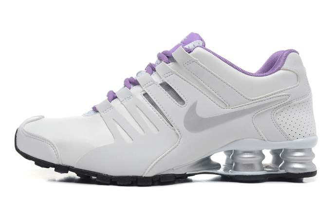 Women Shox Current White Silver Purple Shoes - Click Image to Close