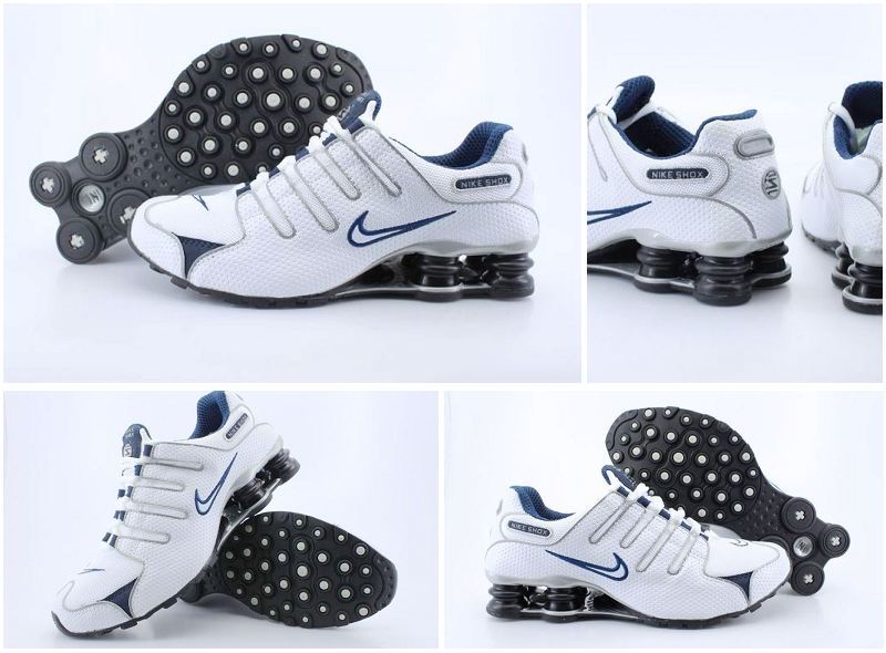 Women Nike Shox NZ Shoes White Dark Blue