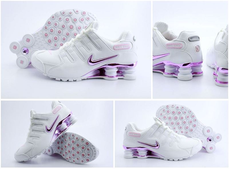 Women Nike Shox NZ Shoes White Pink Logo - Click Image to Close