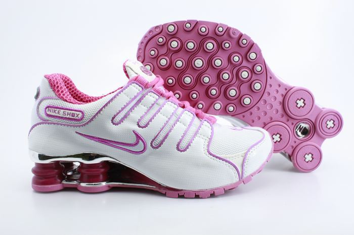 Women Nike Shox NZ Shoes White Pink Logo - Click Image to Close