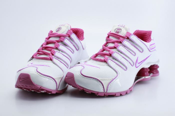 Women Nike Shox NZ Shoes White Pink Logo - Click Image to Close