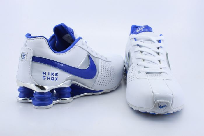 Nike Shox OZ D Shoes White Silver Blue - Click Image to Close