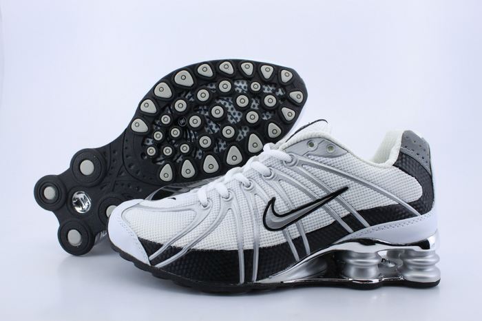 Women Nike Shox OZ Shoes White Black Grey Logo - Click Image to Close