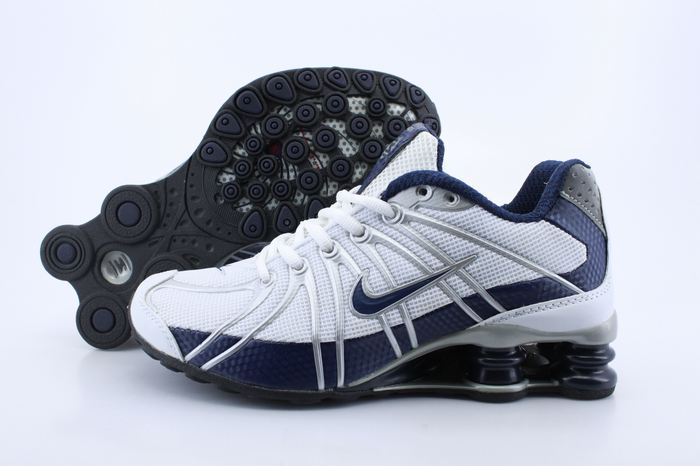 Women Nike Shox OZ Shoes White Blue - Click Image to Close