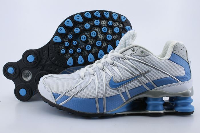 Women Nike Shox OZ Shoes White Light Blue