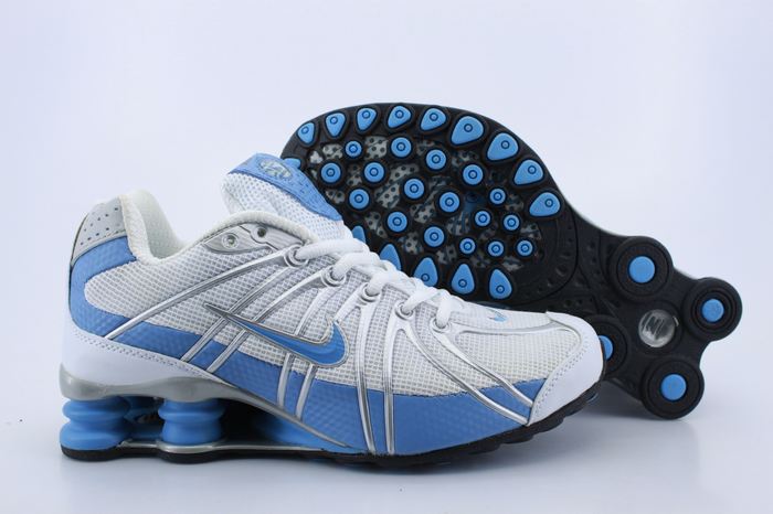 Women Nike Shox OZ Shoes White Light Blue - Click Image to Close