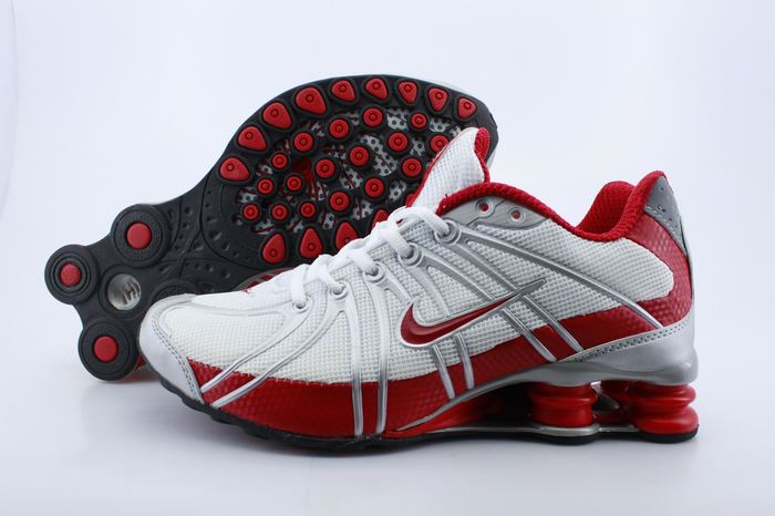 Women Nike Shox OZ Shoes White Red Grey - Click Image to Close