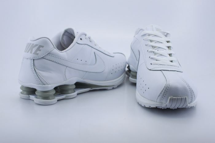 New Nike Shox R4 Shoes All White Big Swoosh