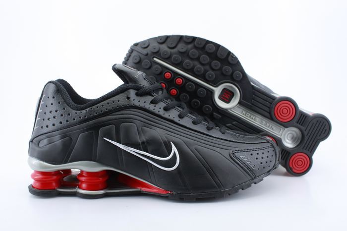 New Nike Shox R4 Shoes Black Red Air Cushion