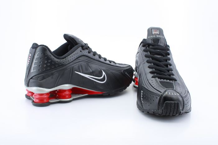 New Nike Shox R4 Shoes Black Red Air Cushion