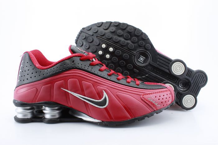 New Nike Shox R4 Shoes Black Red Black Swoosh